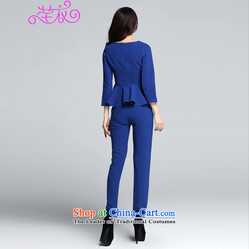 Kumabito xl women 2015 new fall/winter collections to 9 under the cuff billowy flounces shirt loose video thin pants really two kits blue 3XL 145-170, Constitution Yi shopping on the Internet has been pressed.