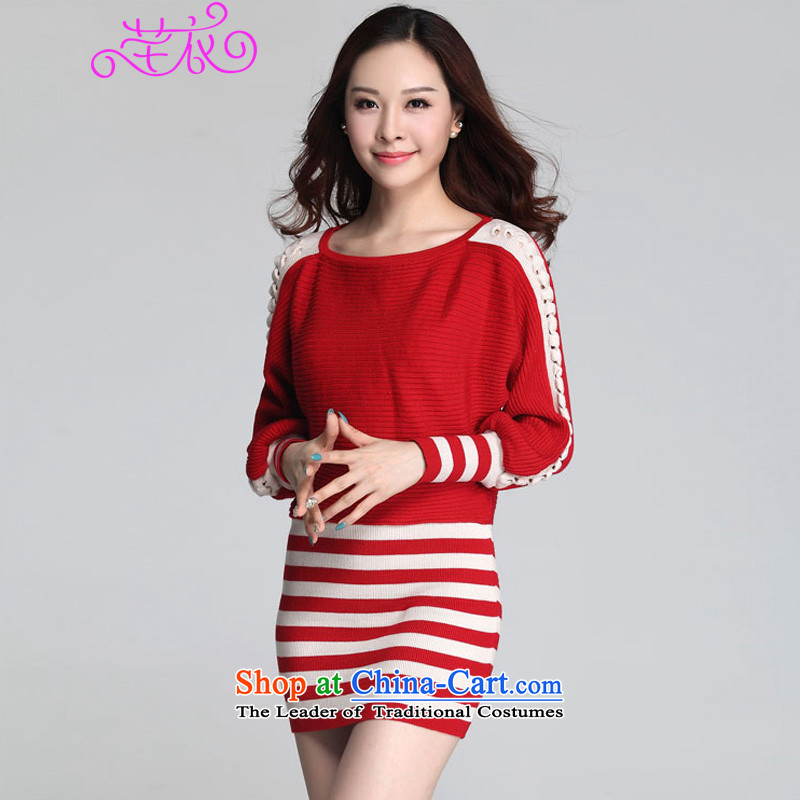 Xl kumabito women in the autumn of 2015, in new long loose streaks bat sleeves knitwear sweater and leave two package dresses Black XL paras. 125-140, Constitution Yi shopping on the Internet has been pressed.