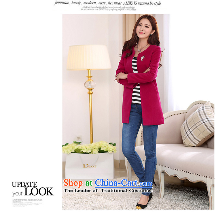 Szili Clinton 2015 mm thick sister Fall/Winter Collections of new products to xl loose? Cardigan jacket gross Korean version in the thin long coats)? female 200 catties of red 5XL picture, prices, brand platters! The elections are supplied in the national character of distribution, so action, buy now enjoy more preferential! As soon as possible.