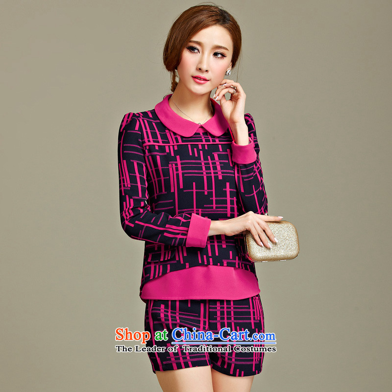 As provided for large female thick MM autumn and winter new European and American people dress video thin thick irregularly streaked large volume of small shorts in red 5XL, 2250 provisions (qisuo Yee) , , , shopping on the Internet