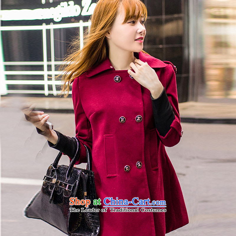 The United States welcomes the   2015 winter clothing new Nga for women with gross for Korean in the long hair of Sau San? JL88509 jacket coat RED M, the United States welcomes a (meixinya) , , , shopping on the Internet