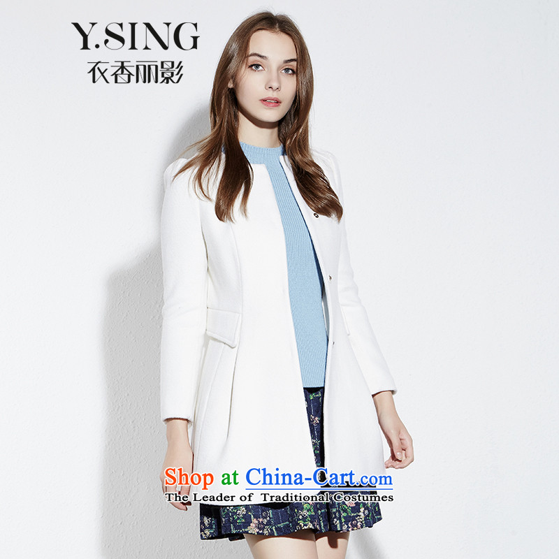 Hong Lai Ying 2015 winter clothing new Korean citizenry elegant solid color round-neck collar white jacket in gross? Long White (81), L, Hong Lai Ying , , , shopping on the Internet