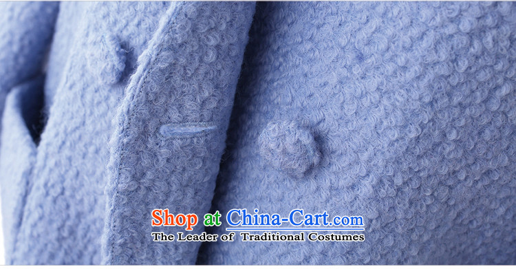 Tune to tune for winter female petals cuff double-wool circle gross? overcoat T44908 Denim blue XS picture, prices, brand platters! The elections are supplied in the national character of distribution, so action, buy now enjoy more preferential! As soon as possible.