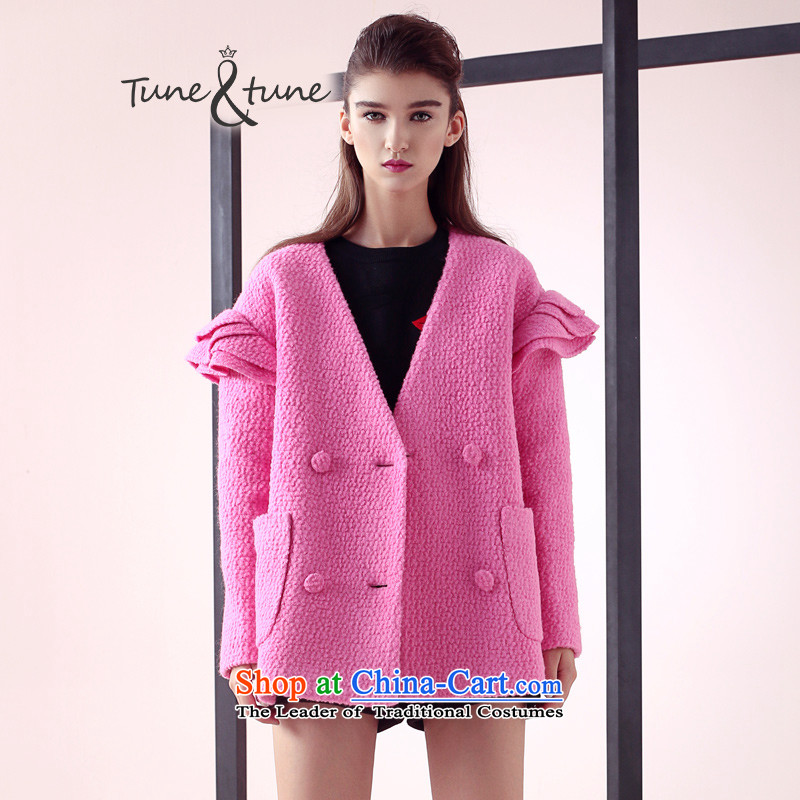 Tune to tune for winter female petals cuff double-wool circle gross? overcoat T44908 Denim blue xs,tunetune,,, shopping on the Internet