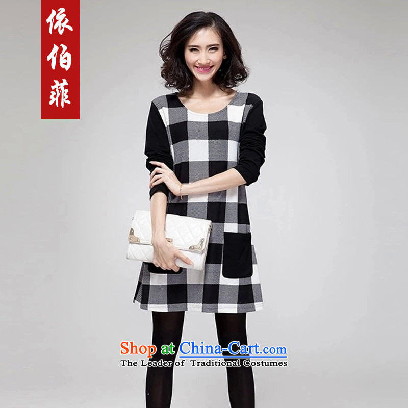 In accordance with the 2015 autumn and winter new Fat MM loose large segments of the stitching forming the long-sleeved dresses Y181 picture color 4XL, female perfect (yibofei under) , , , shopping on the Internet