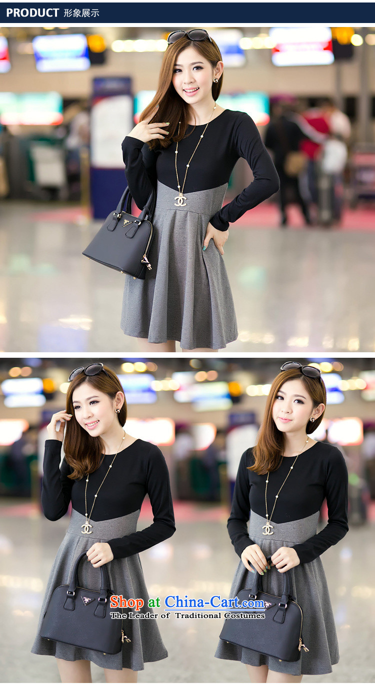 Yet, 2015 autumn and winter new xl long-sleeved dresses round-neck collar forming the Sau San skirt bon bon skirt picture color photo of female XL, prices, brand platters! The elections are supplied in the national character of distribution, so action, buy now enjoy more preferential! As soon as possible.