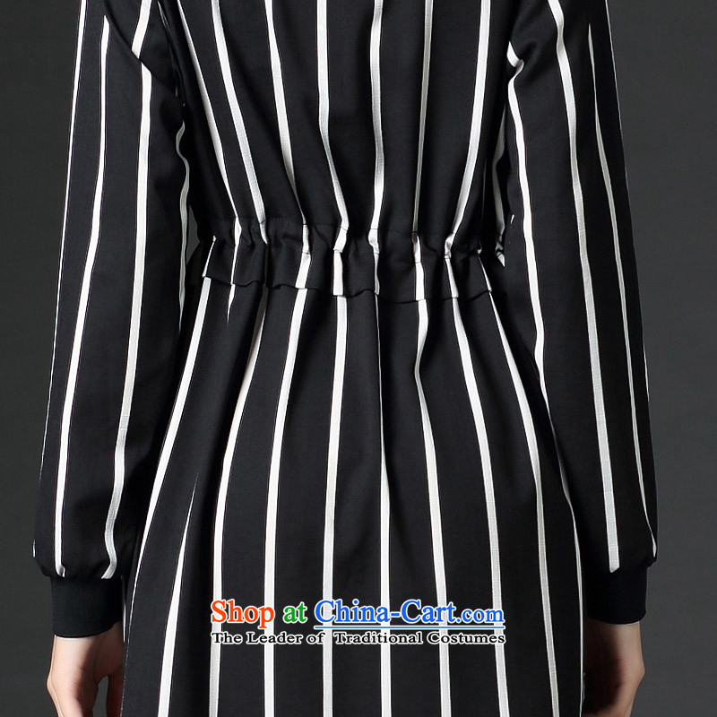 Morning to 2015 autumn and winter large female new European site western thick mm tether Sau San Video Foutune of long-sleeved streaks thin stylish black skirt recommendations 136-150 2XL, morning to , , , shopping on the Internet