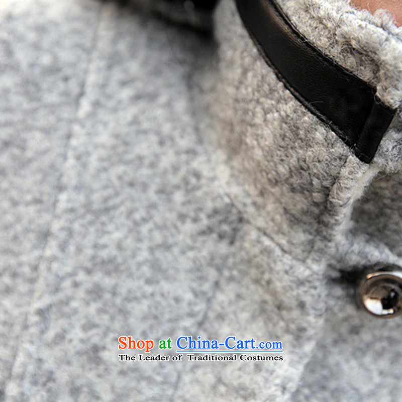 In 2014 Winter Land Gigi Lai new coats female Korea gross? version a fleece winter wind-stitching terry jacket jacket coat Gray L gross? Better land Gigi Lai , , , shopping on the Internet