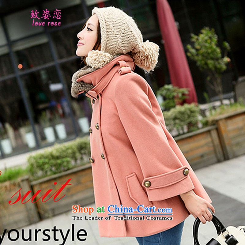 In 2014 Winter Land Gigi Lai new coats female Korea gross? version of winter in the rabbit hair collars long coats)? cloak? coats pink XXL, gross Gigi Lai land has been pressed in the Online Shopping