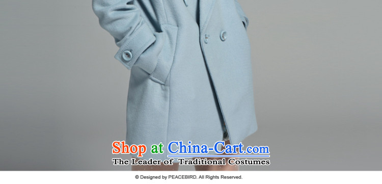 Women Peacebird 2014 winter clothing new roll collar and coats A4AA34101 light blue L picture, prices, brand platters! The elections are supplied in the national character of distribution, so action, buy now enjoy more preferential! As soon as possible.