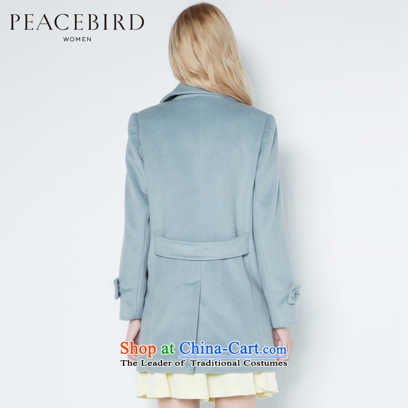 Women Peacebird 2014 winter clothing new roll collar and coats , L, PEACEBIRD A4AA34101 light blue , , , shopping on the Internet