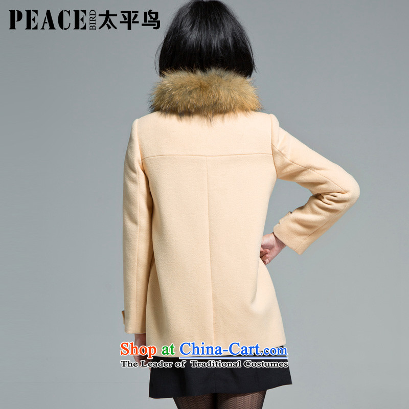 Women Peacebird 2014 winter clothing new lapel coats A4AA34107 apricot , L PEACEBIRD shopping on the Internet has been pressed.