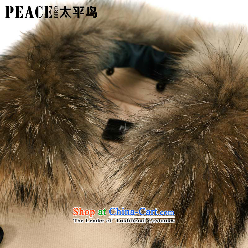 Women Peacebird 2014 winter clothing new lapel coats A4AA34107 apricot , L PEACEBIRD shopping on the Internet has been pressed.