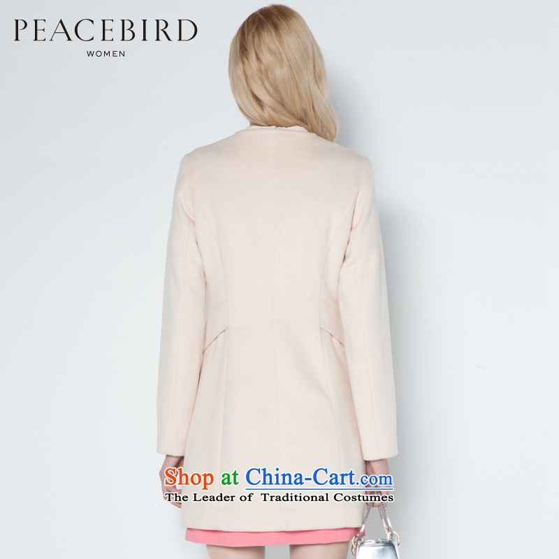 Peacebird Winter 2014 new round-neck collar long coats A4AA34113 beige XL, peacebird shopping on the Internet has been pressed.