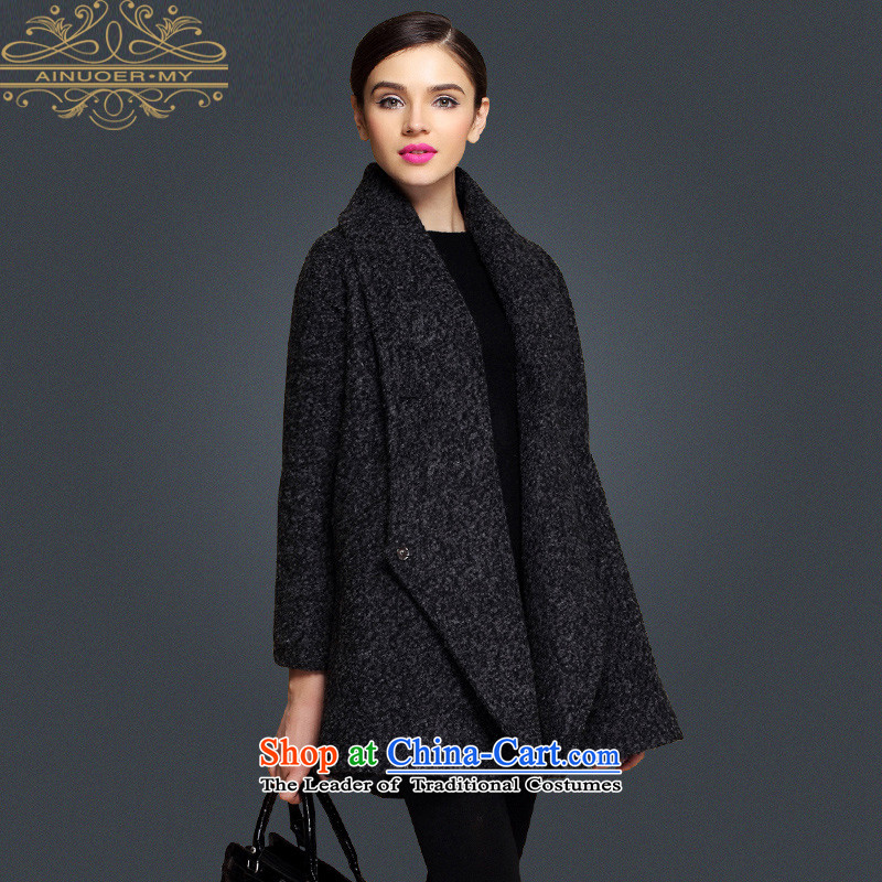 Ainuoer.my cloak COAT 2015 new circle for women in the lapel wool long winter coats? gross black XL,AINUOER.MY,,, shopping on the Internet