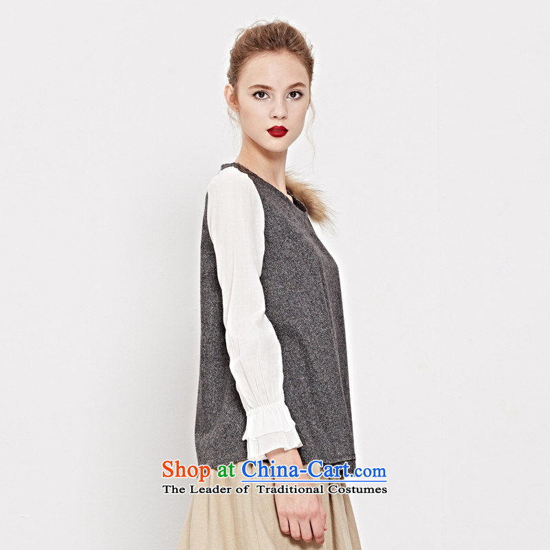 A romantic 2015 winter clothing stylish Sweet knocked color stitching Nuclear Sub wool tops 8331116 so long as a flower S romantic shopping on the Internet has been pressed.