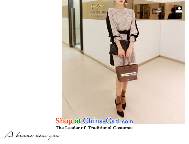 Ainu  autumn 2015 new for women Korean long-sleeved stitching of Sau San with a large number of ladies wear dresses female  1412 color picture pictures, prices, L brand platters! The elections are supplied in the national character of distribution, so action, buy now enjoy more preferential! As soon as possible.