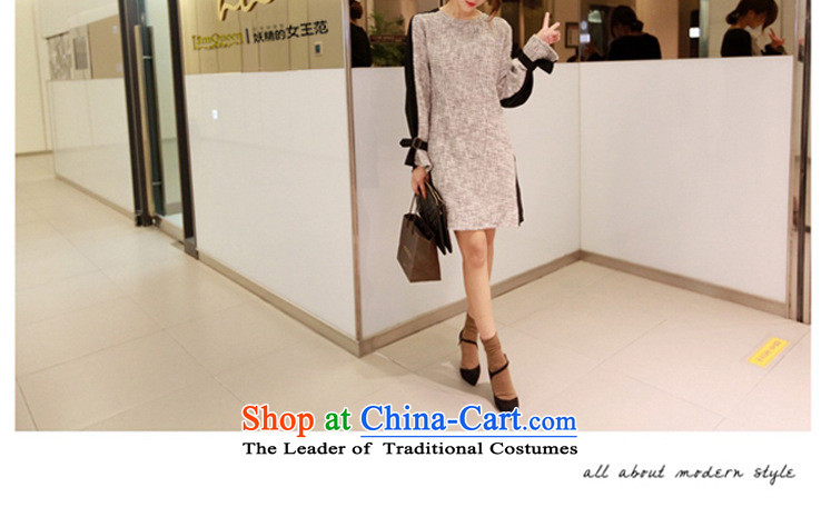 Ainu  autumn 2015 new for women Korean long-sleeved stitching of Sau San with a large number of ladies wear dresses female  1412 color picture pictures, prices, L brand platters! The elections are supplied in the national character of distribution, so action, buy now enjoy more preferential! As soon as possible.