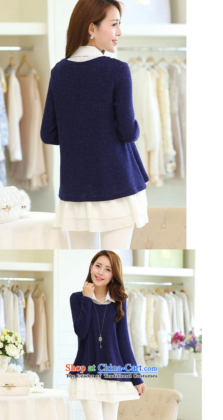 In accordance with the 2014 autumn load new thick MM to xl engraving long-sleeved sweater stitching knitting chiffon two kits Y187 female Dark Blue M picture, prices, brand platters! The elections are supplied in the national character of distribution, so action, buy now enjoy more preferential! As soon as possible.
