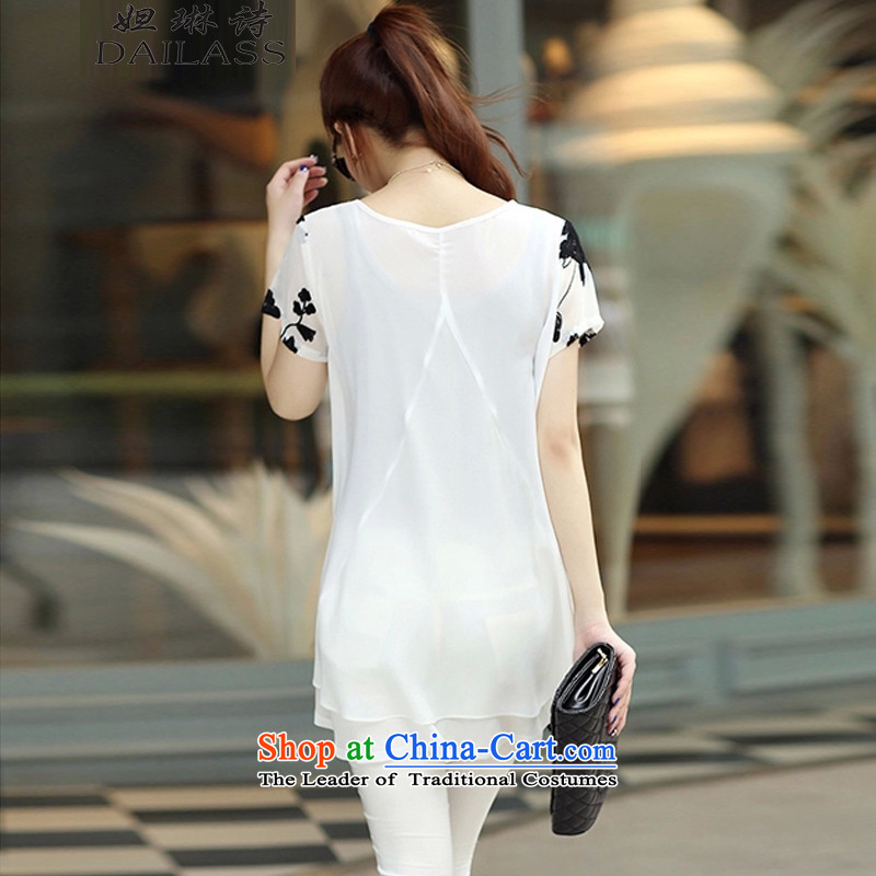 Hoda Badran (DAILASS poem Lin) 2015 Spring/Summer new Korean chiffon shirt thick MM larger women's dresses QY857 White M, Hoda Badran (DAILASS poem Lin) , , , shopping on the Internet