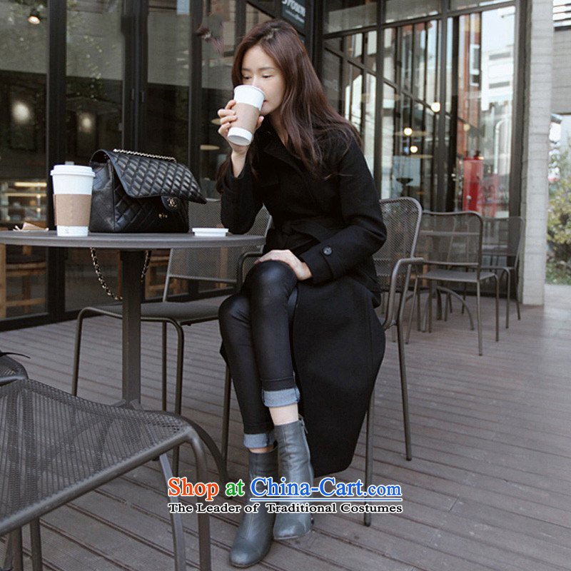 The Korean version of the wool is XZOO coats female a long coat 2015 winter clothing black 165/L catty ,xzoo,,, paras. 105-115 shopping on the Internet