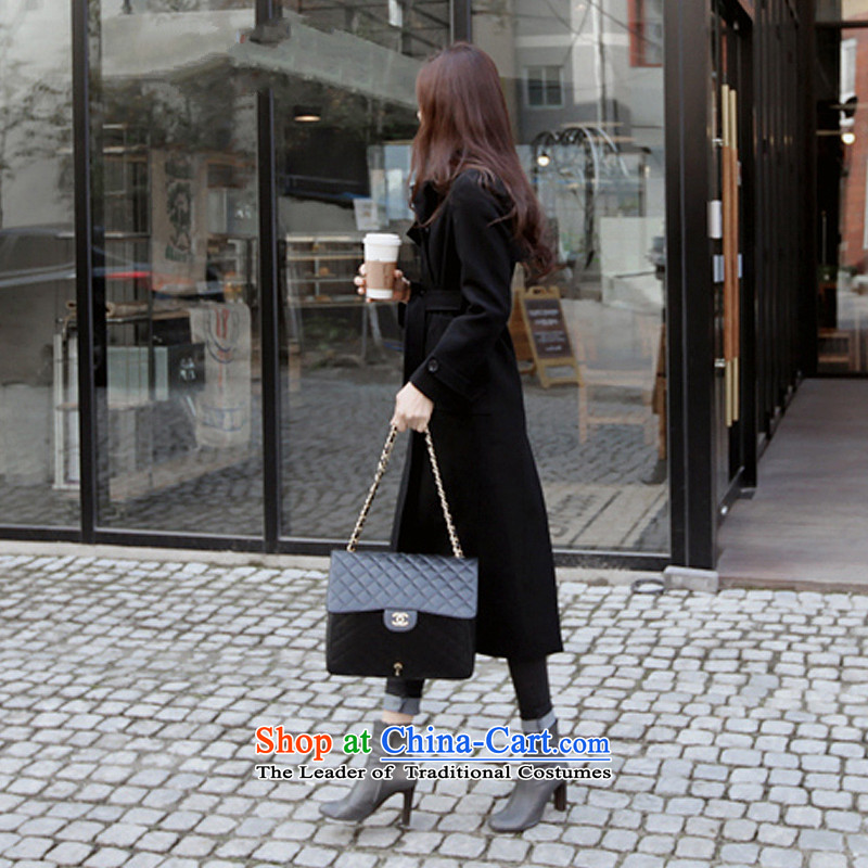 The Korean version of the wool is XZOO coats female a long coat 2015 winter clothing black 165/L catty ,xzoo,,, paras. 105-115 shopping on the Internet