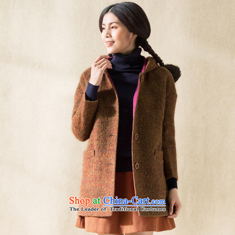 Athena Chu Cayman?2014 winter clothing new minimalist design in a long hair?? _8443200030 coats jacket- terra-?XL