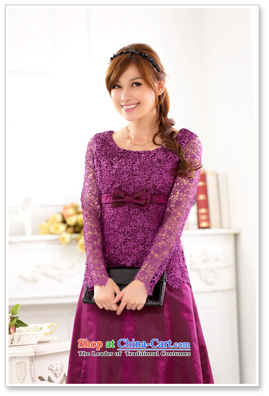 The land is still of clothes small dress 2015 Fall/Winter Collections Western temperament lace elegant evening video thin long-sleeved gown hosted a long skirt bridesmaid dresses purple 3XL about 155-175 catty picture, prices, brand platters! The elections are supplied in the national character of distribution, so action, buy now enjoy more preferential! As soon as possible.