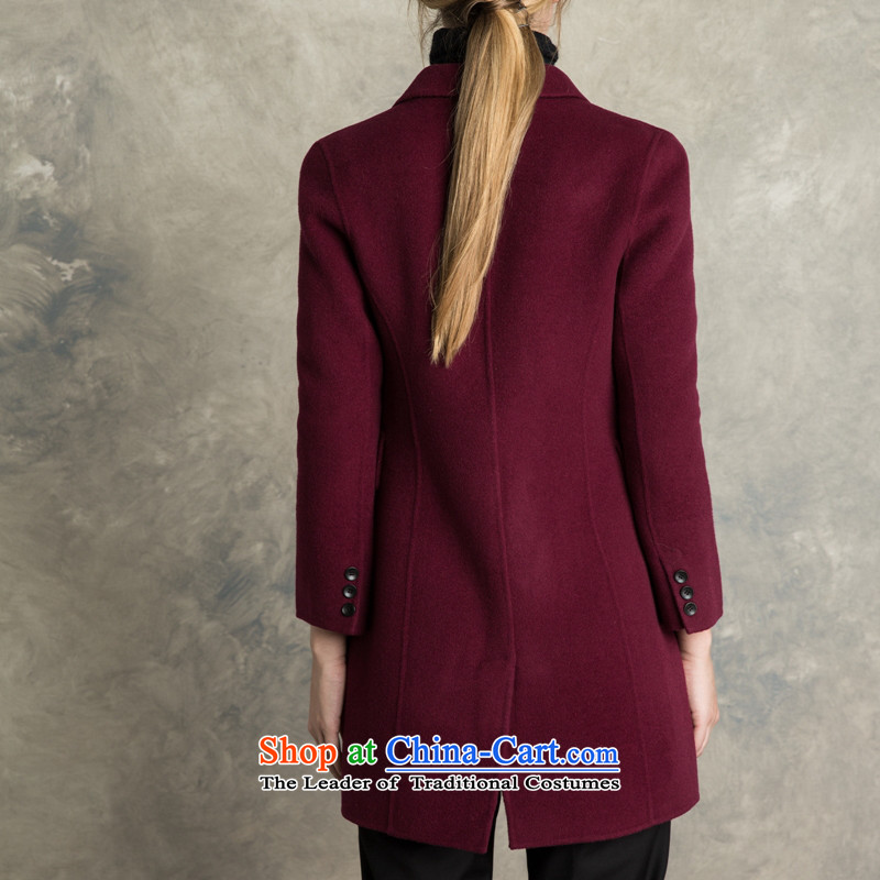 The bamboo Female European station 2015 autumn and winter new double-side cashmere overcoat minimalist suits washable wool a deduction of one capsule gross? female wine red jacket , the bamboo (ADMIREBOBO) , , , shopping on the Internet