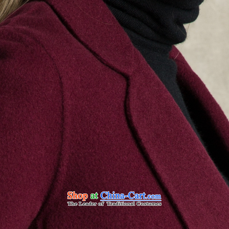 The bamboo Female European station 2015 autumn and winter new double-side cashmere overcoat minimalist suits washable wool a deduction of one capsule gross? female wine red jacket , the bamboo (ADMIREBOBO) , , , shopping on the Internet