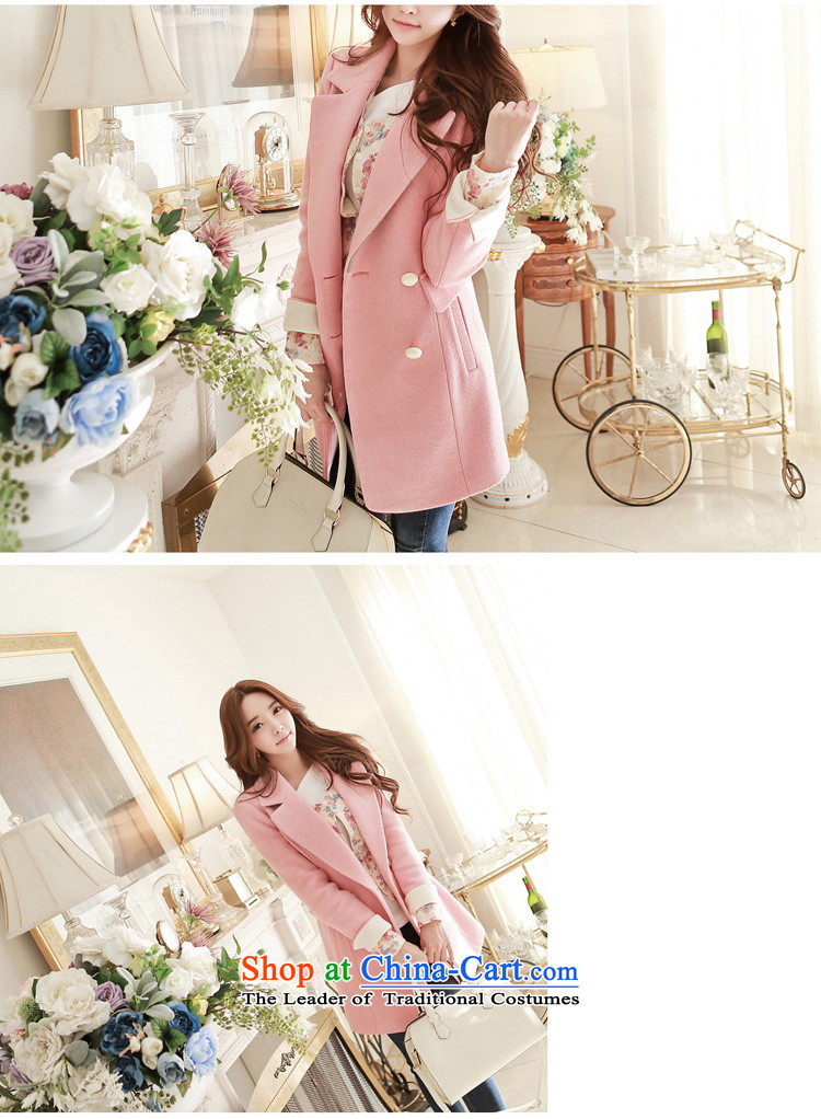 In 2014 Winter Land Gigi Lai new female Korean windbreaker wool coat in the medium to long term, we double-jacket coat pink L gross? Picture, prices, brand platters! The elections are supplied in the national character of distribution, so action, buy now enjoy more preferential! As soon as possible.