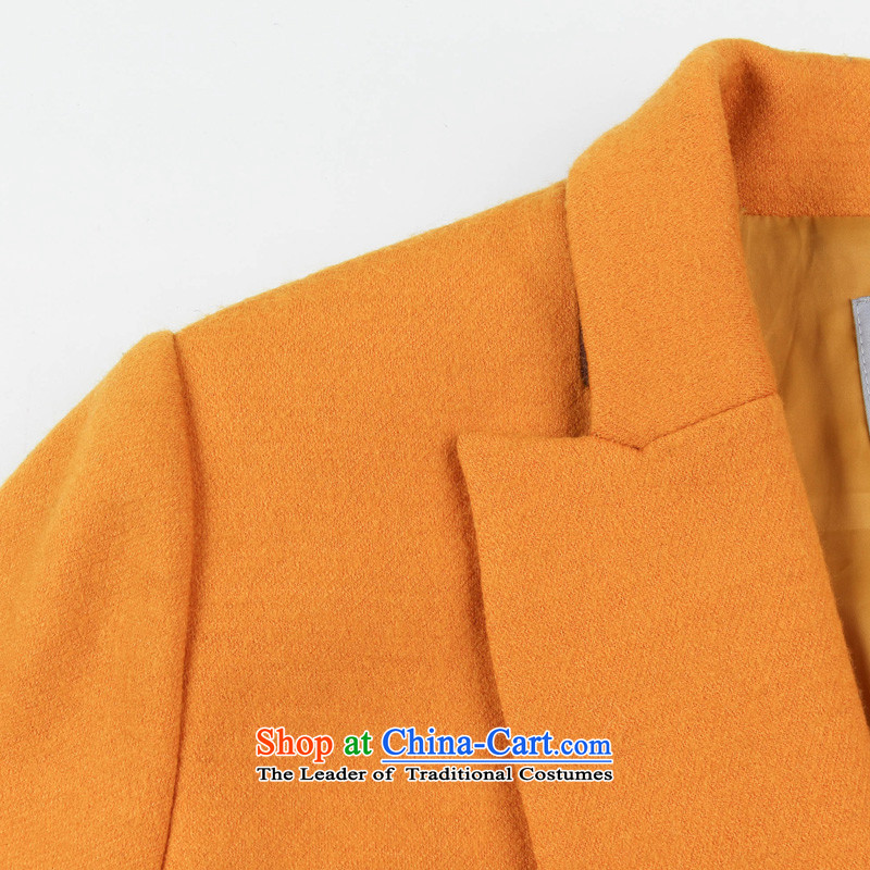3 Color winter cool suits large selection of roll collar long-sleeved short coats gross? female yellow color three L/165/88a, shopping on the Internet has been pressed.
