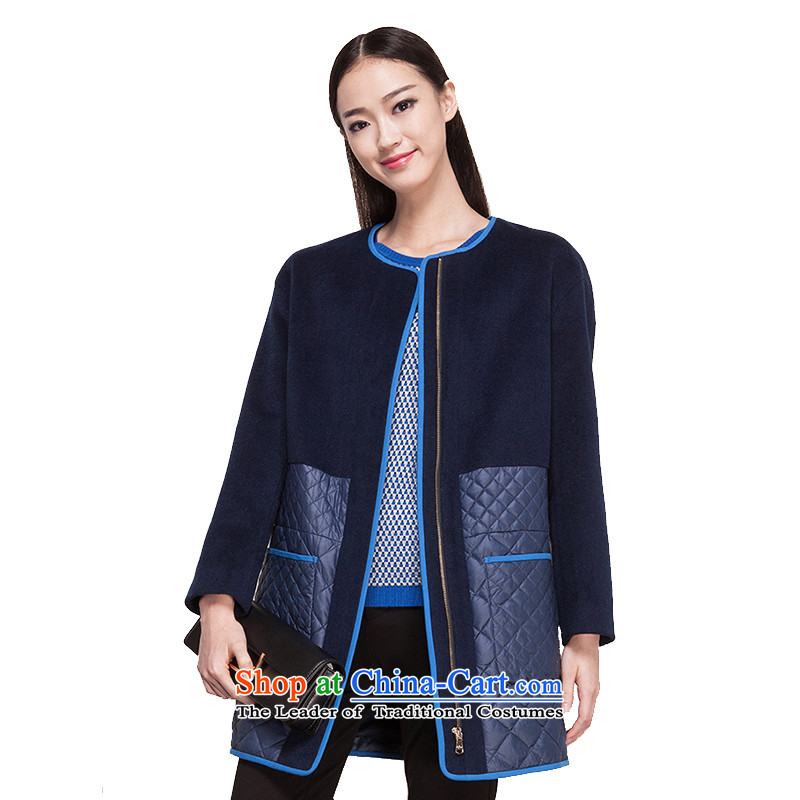 El Boothroyd 2015 winter clothing new Korean spelling skin. long wool coat stitching 6480927232 navy blue jacket? , L, Evelyn eifini lai () , , , shopping on the Internet