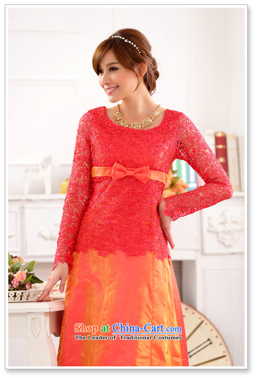 Load the autumn 2015 XL Western Wind hosted a long-sleeved skirt lace engraving large yards (SAPA annual dress sister in the skirt long skirt orange XL Photo, prices, brand platters! The elections are supplied in the national character of distribution, so action, buy now enjoy more preferential! As soon as possible.