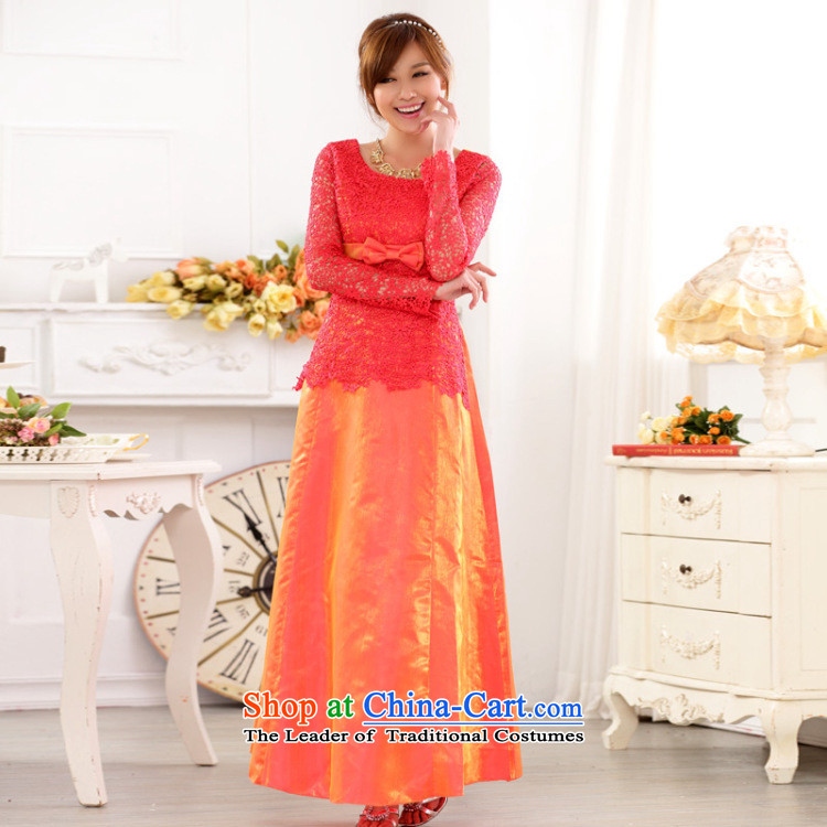 Load the autumn 2015 XL Western Wind hosted a long-sleeved skirt lace engraving large yards (SAPA annual dress sister in the skirt long skirt orange XL Photo, prices, brand platters! The elections are supplied in the national character of distribution, so action, buy now enjoy more preferential! As soon as possible.
