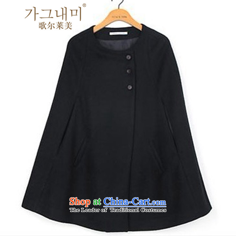 Song's 2015 won the US version of autumn and winter in long loose sleeveless women's low gross female jacket coat? cloak shawl mantle female black M Song's American , , , shopping on the Internet