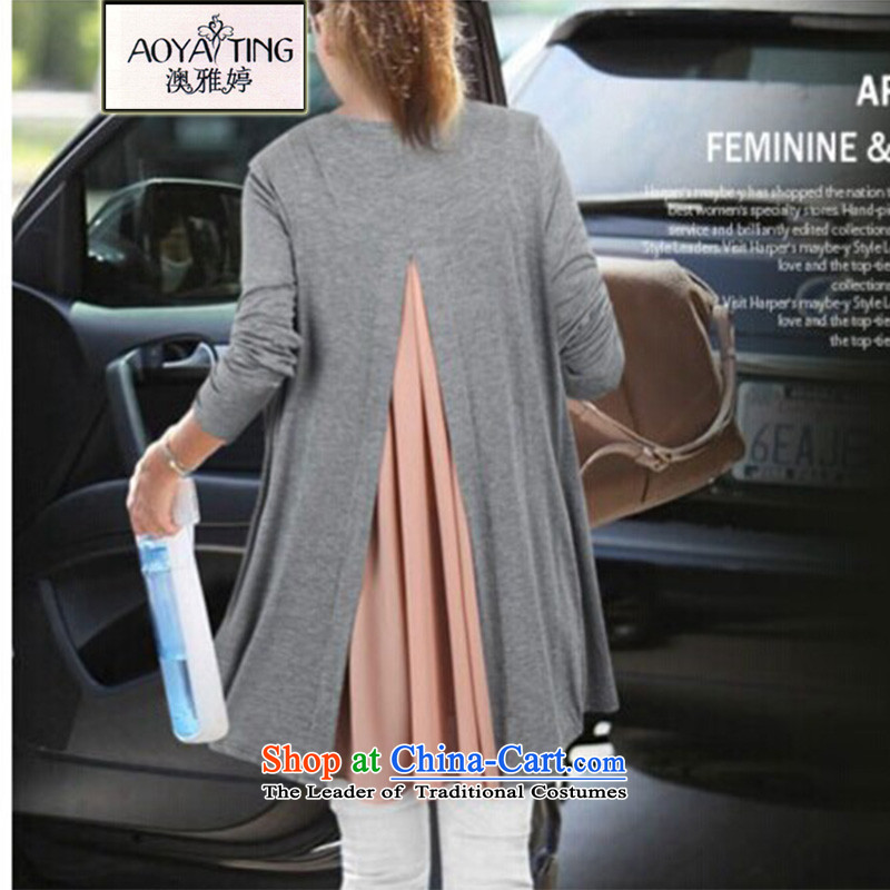 O Ya-ting 2015 autumn and winter new chiffon stitching knitting cardigan leave two T-shirts are 200 mm thick long-sleeved the catty fertilizer ad xl female D9 Blue 4XL recommends that you, O Jacob 160-190-ting (aoyating) , , , shopping on the Internet