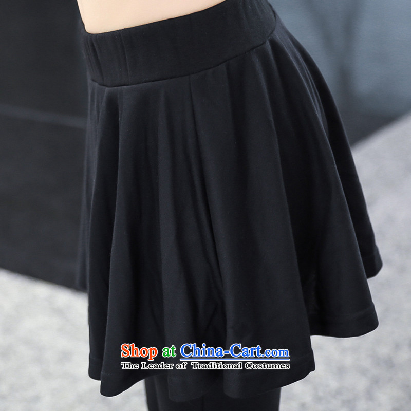 So clearly to xl female mm2014 thick new plus outside through forming the lint-free cleaning woman video skinny legs skort autumn and winter, Black (3XL S9039 lint-free) of staff (smeilovly) , , , shopping on the Internet