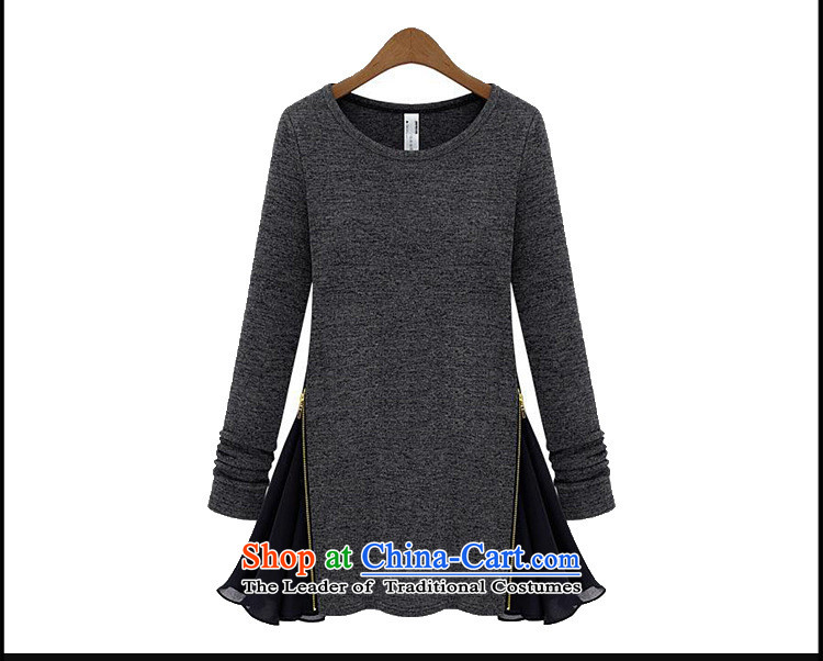 O Ya-ting 2015 to increase the number of women in autumn and winter new Fat MM round-neck collar stitching chiffon zip long-sleeved T-shirts are two false knitwear female 1608 carbon XXXXL picture, prices, brand platters! The elections are supplied in the national character of distribution, so action, buy now enjoy more preferential! As soon as possible.