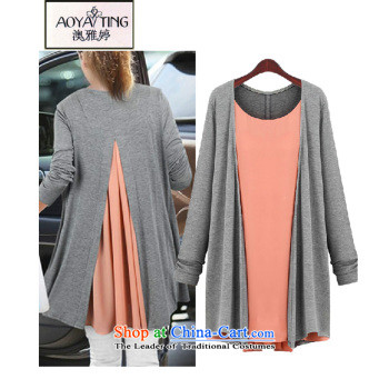 O Ya-ting 2015 to increase the number of women in autumn and winter new Fat MM round-neck collar stitching chiffon zip long-sleeved T-shirts are two false knitwear female 1608 carbon XXXXL picture, prices, brand platters! The elections are supplied in the national character of distribution, so action, buy now enjoy more preferential! As soon as possible.