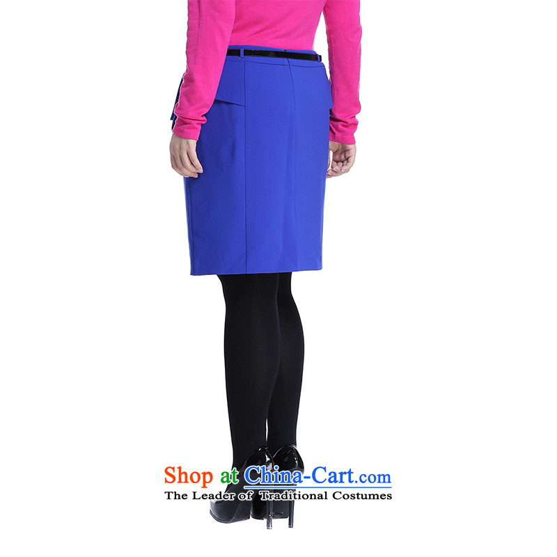 The former Yugoslavia Li Sau 2014 autumn large new Couture fashion commuter video thin solid color package and short skirts billowy flounces body skirt (delivery belts) Q6205 XXXXXL, Yugoslavia Li Hsiu-blue , , , shopping on the Internet