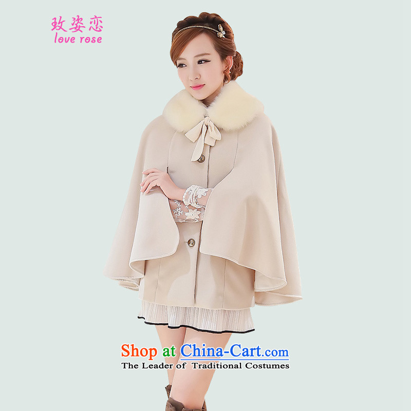 In 2014 Winter Land Gigi Lai new coats female Korea gross? Edition Fall_Winter Collections lovely gross cloak jacket coat? What gross coats apricot?XL