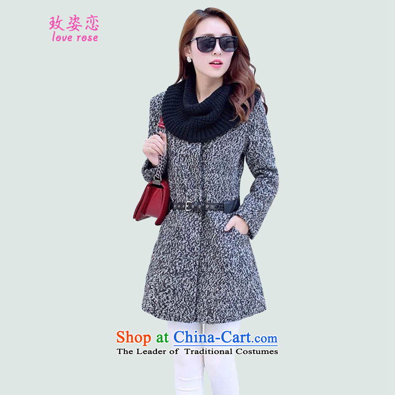 In 2014 Winter Land Gigi Lai new coats female Korea gross? Edition Fall_Winter Collections in the jacket? long hair with a gray overcoat so gross cashmere?L