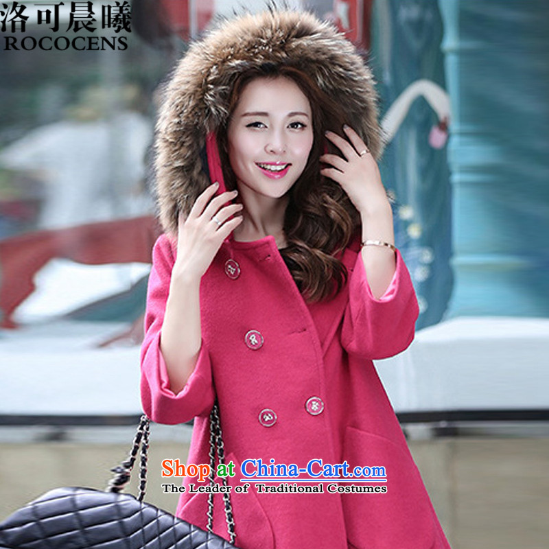 Sun Hei to 2015 autumn and winter Korean jacket in gross?   long coats of female blue skies? XL, to large Sun Hei (ROCOCENS) , , , shopping on the Internet