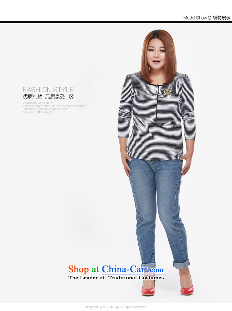 Msshe xl women 2015 mm thick fall inside the streaks graphics thin long-sleeved shirt, forming the knitwear T-shirt, black-and-white picture 3XL 3085, prices, brand platters! The elections are supplied in the national character of distribution, so action, buy now enjoy more preferential! As soon as possible.