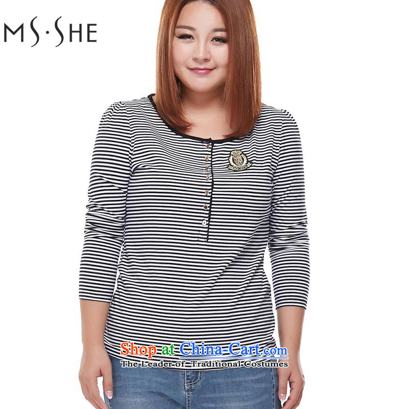 Msshe xl women 2015 mm thick fall inside the streaks graphics thin long-sleeved shirt, forming the knitwear T-shirt, black-and-white 3XL, 3085 Susan Carroll, the poetry Yee (MSSHE),,, shopping on the Internet