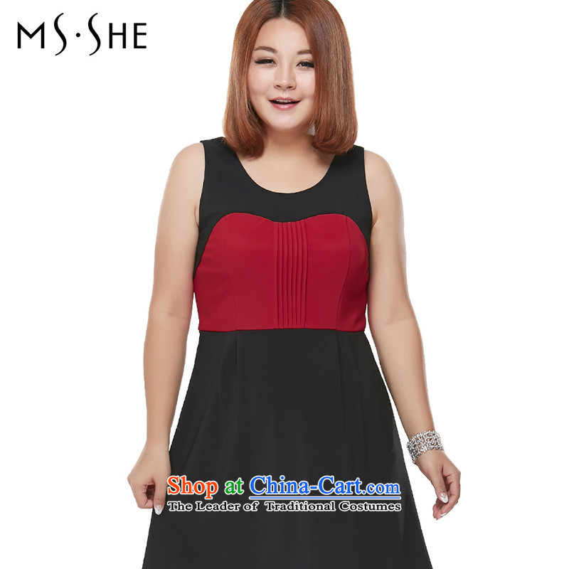 Msshe xl women 2015 mm thick autumn new product licensing stitching knocked color vest skirt the skirt the black 2XL, XXL3103 Susan Carroll, Ms Elsie Leung Yee (MSSHE),,, shopping on the Internet