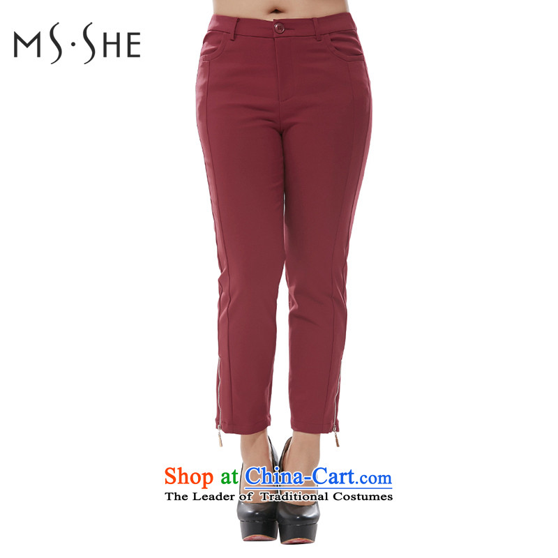 9 Press to increase msshe code women 2015 Autumn New stretch cotton Korean thick mm Sau San Castor pants for 6466 Red T5, watermelon Susan Carroll, the poetry Yee (MSSHE),,, shopping on the Internet