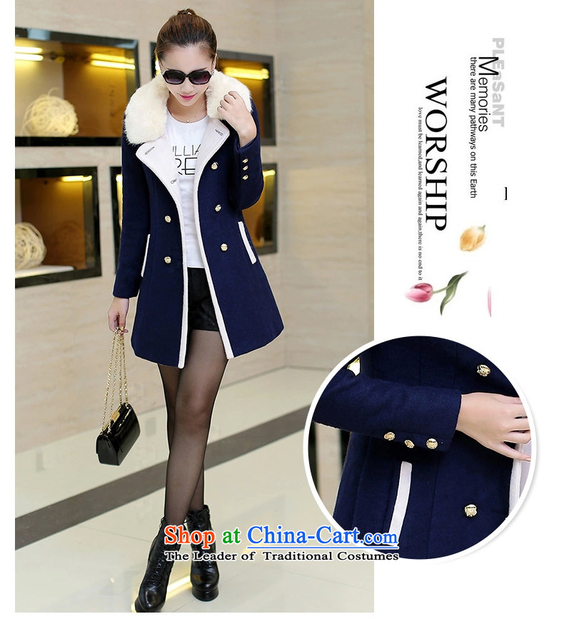 Issue date token 2015 autumn and winter new Korean version of gross? coats female navy blue L picture, prices, brand platters! The elections are supplied in the national character of distribution, so action, buy now enjoy more preferential! As soon as possible.