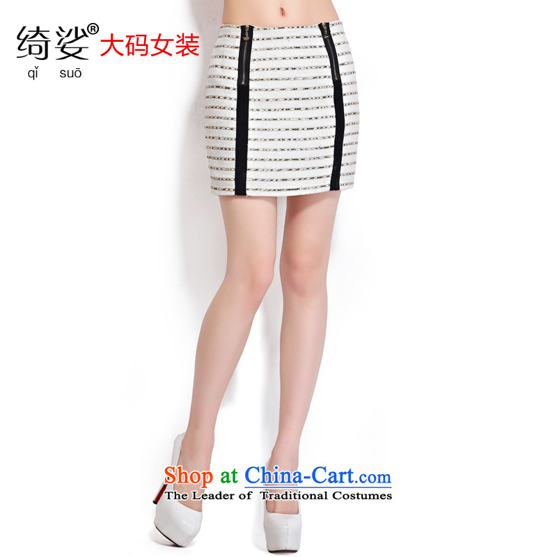 As provided for large female thick MM autumn and winter new thick sister graphics package and large thin body skirt pencil skirt No. 2,266 White 2XL